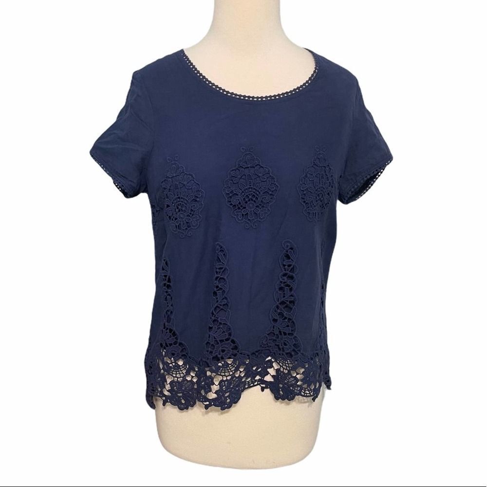 LAmade Donna‎ Lace Keyhole Top Midnight Blue Medium